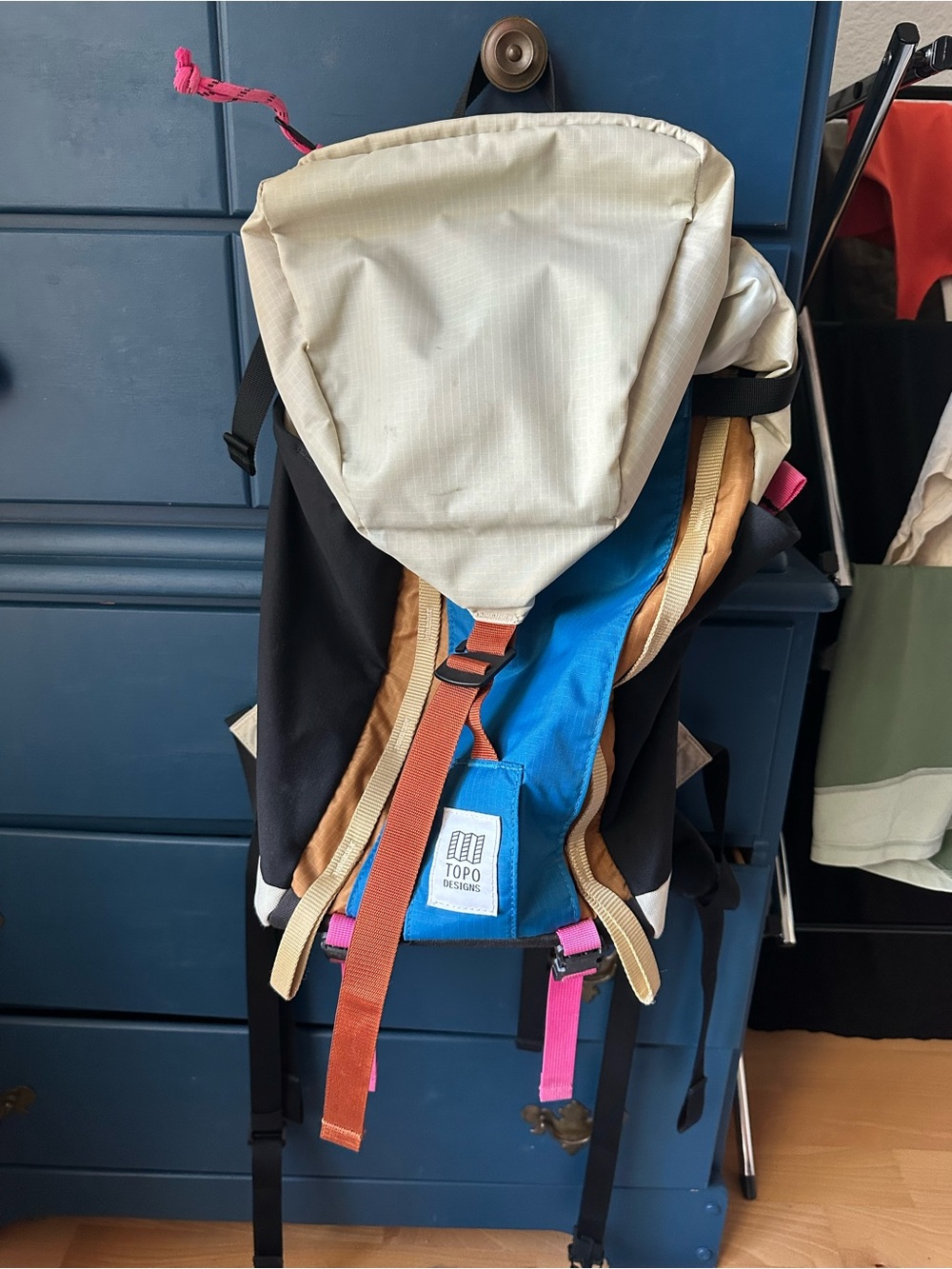 Topo Designs Multicolor Backpack - Blue, Beige, Black, Pink